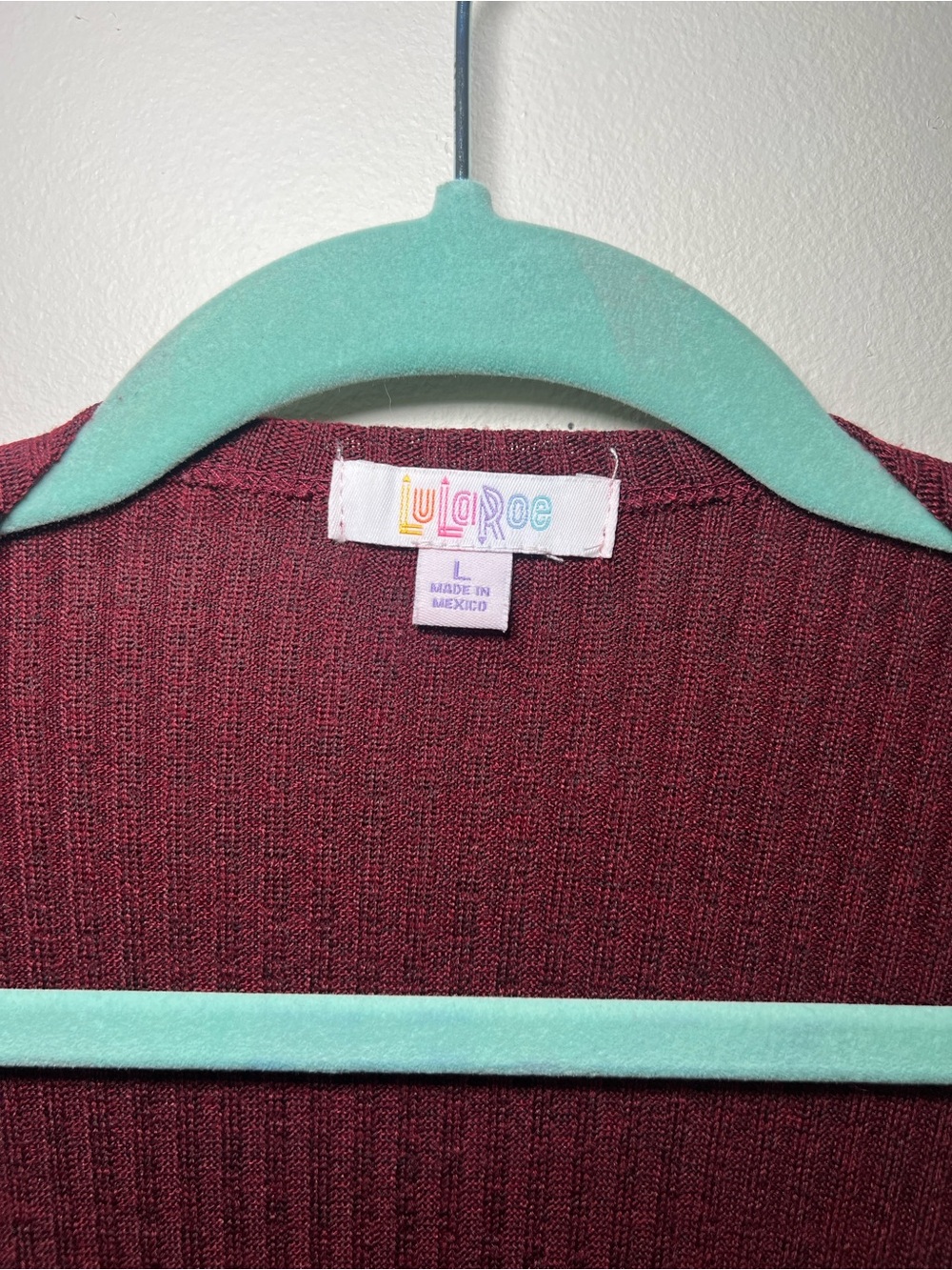 LuLaRoe Long Ribbed Open-Front Cardigan Dress in Deep Wine - Picture 2 of 5